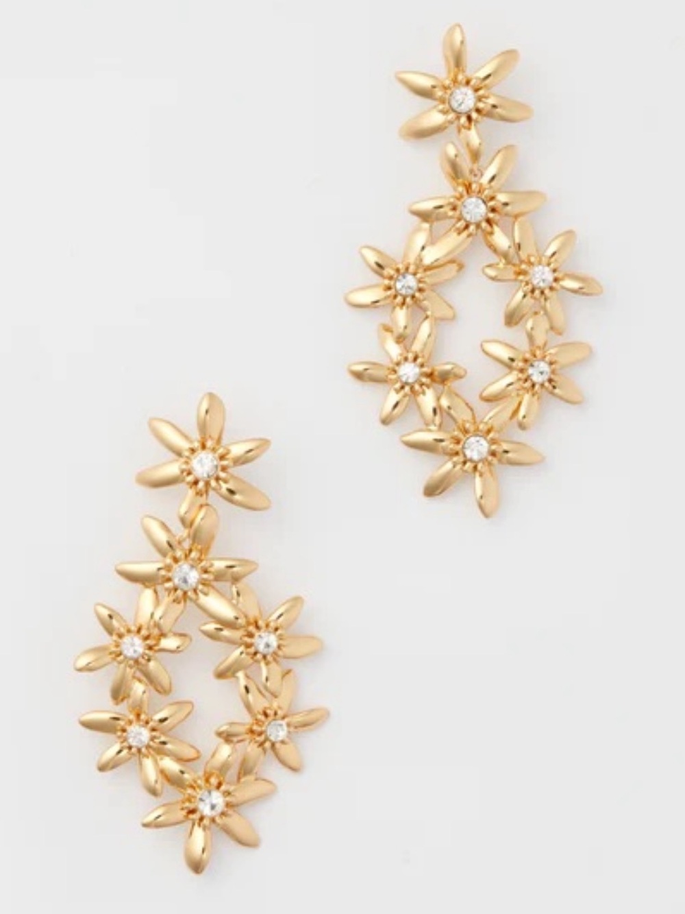 Mignonne Gavigan Elena Lux Flower Earrings in 14K Gold Plate with Crystals - Picture 8 of 12